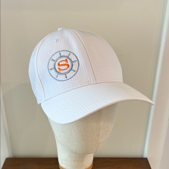 White Ventilated Adjustable Baseball Cap - Picture 1 of 7